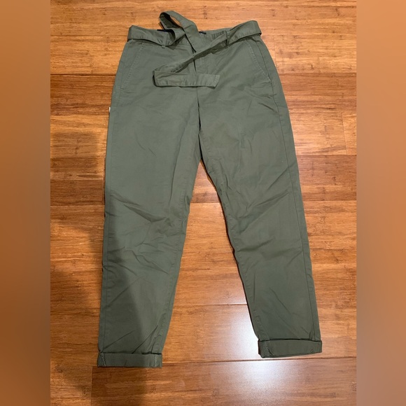 NWT BANANA REPUBLIC WOMENS MIDRISE TIE-WAIST CHINO PANTS SIZE 0 - Picture 2 of 7